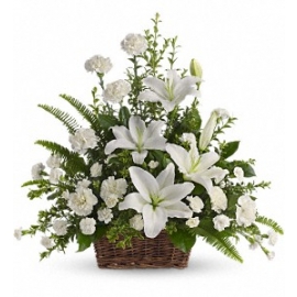 Peaceful White Lilies Basket